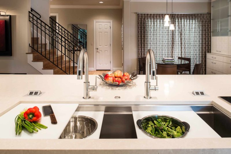 Chrome and Cream 7 beautiful and functional kitchen with Galley Workstation large stainless steel kitchen sink for salad prep